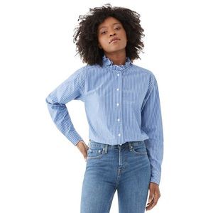 Free Assembly ruffle collar button down